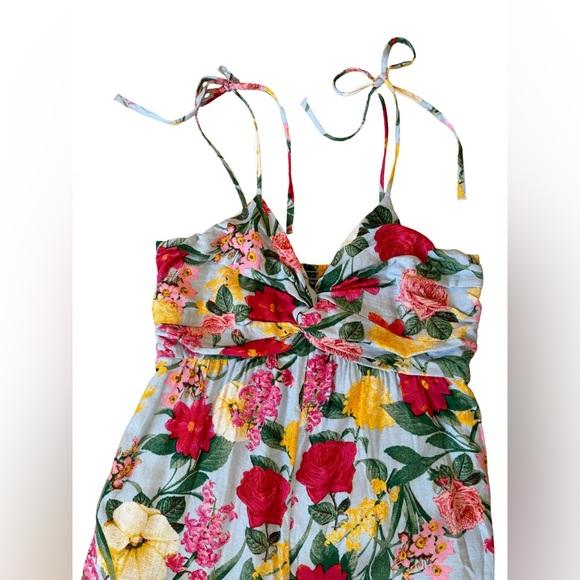 Old Navy MultiFloral Tie-Shoulder Cropped Twist-Front Jumpsuit Linen Blend - Picture 9 of 16